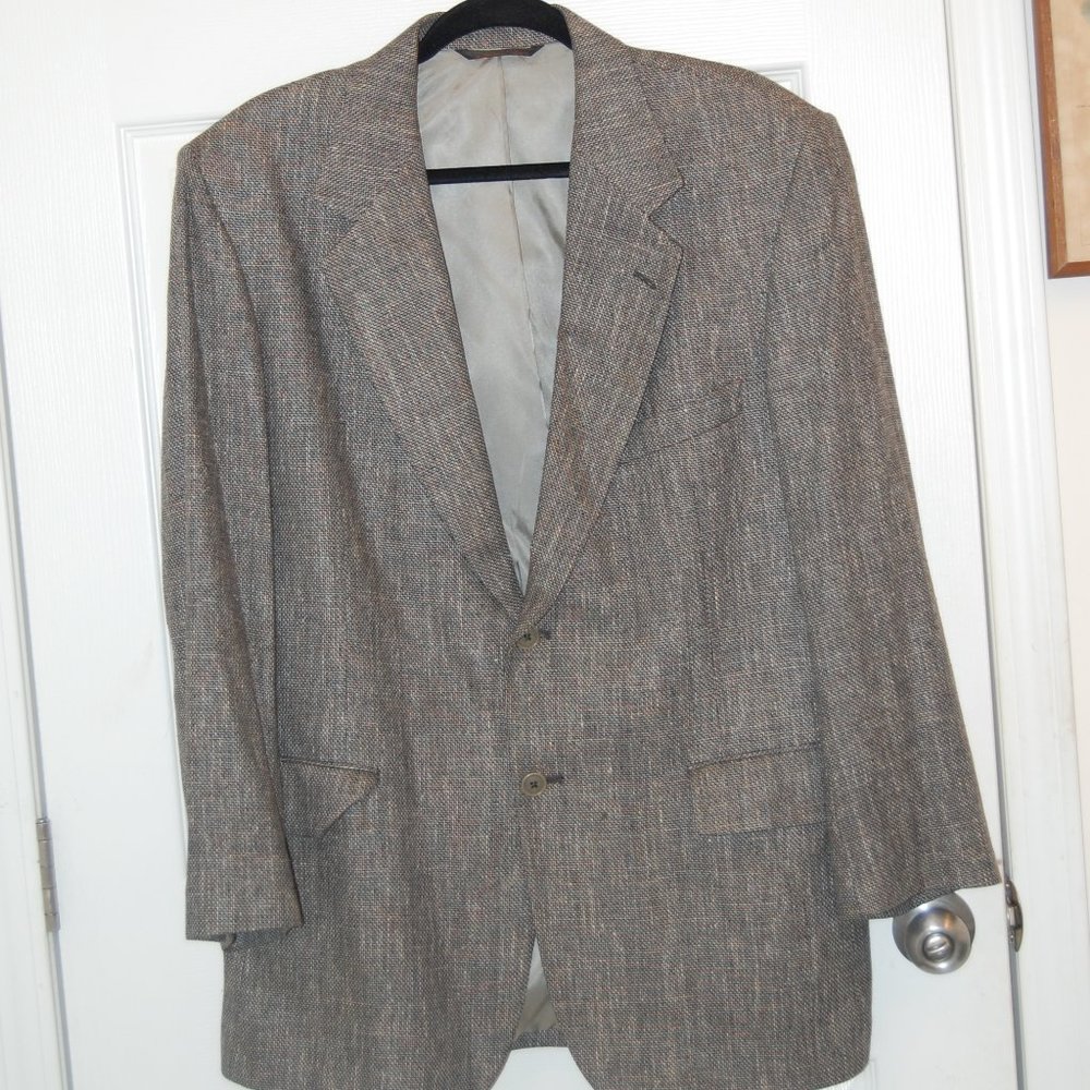 Lacrosse Men's Black/White Tweed Suit Jacket Size 42R